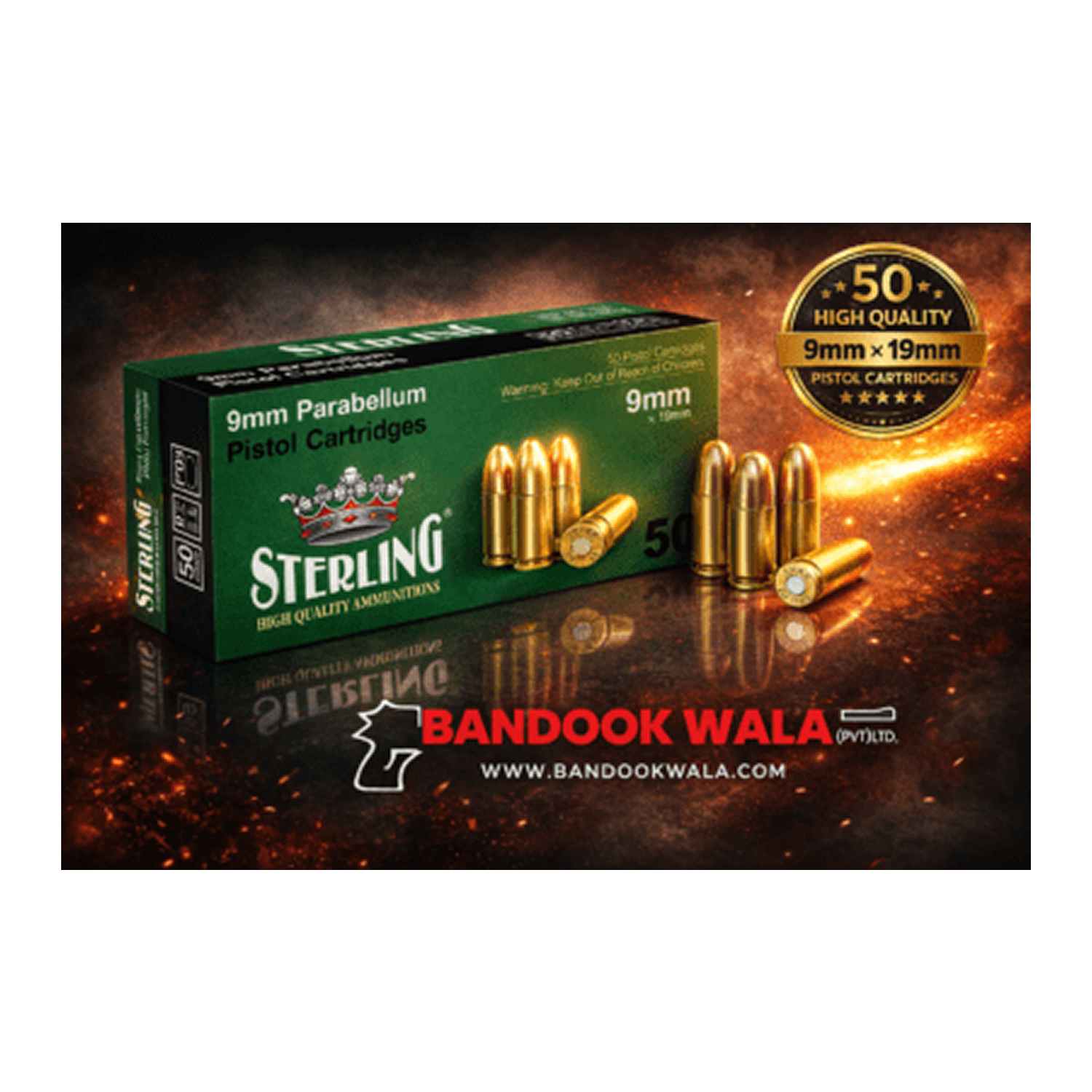 Sterling FMJ Ammo 124 Grain
